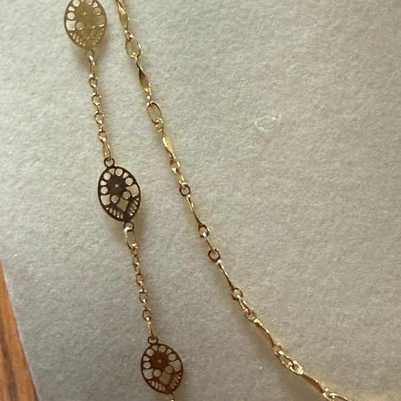 Gold-Tone Double Strand Long Necklace - Picture 2 of 7